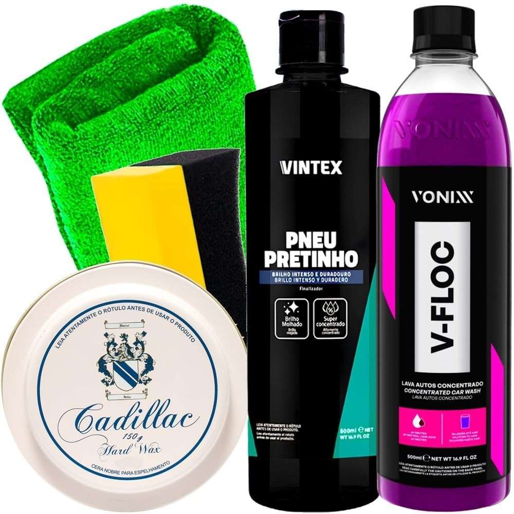 Kit Completo Detalhamento Automotivo: Vonixx, Vintex, Cadillac e Karbox