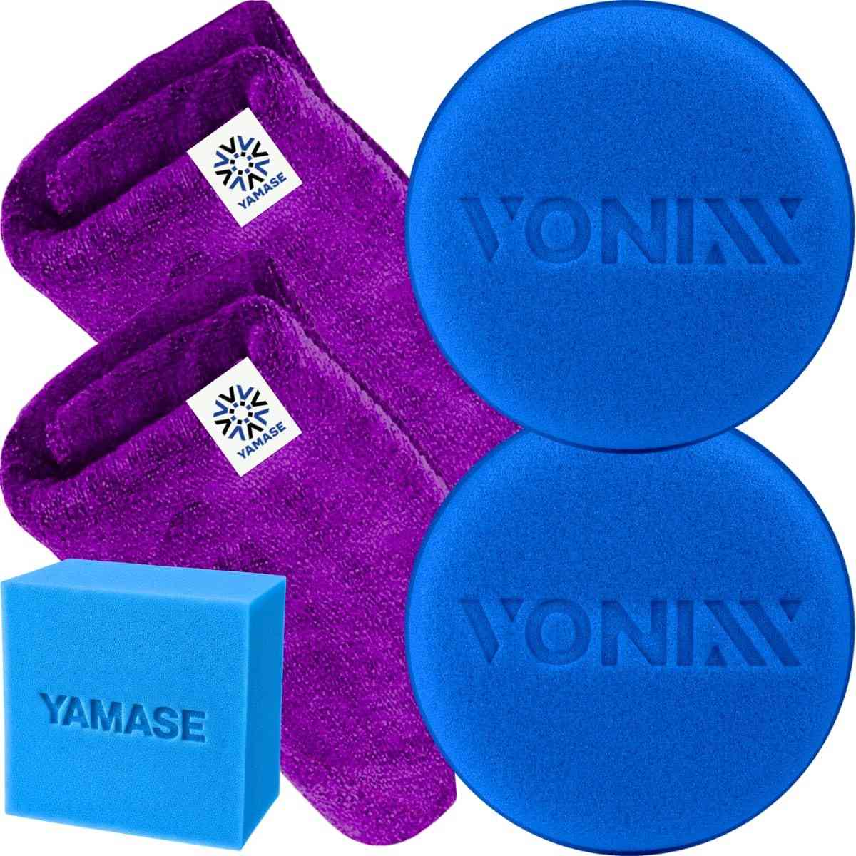 Kit Utensílios para Detalhamento Automotivo - 2 Aplicadores Vonixx + 2 Panos Microfibra JS