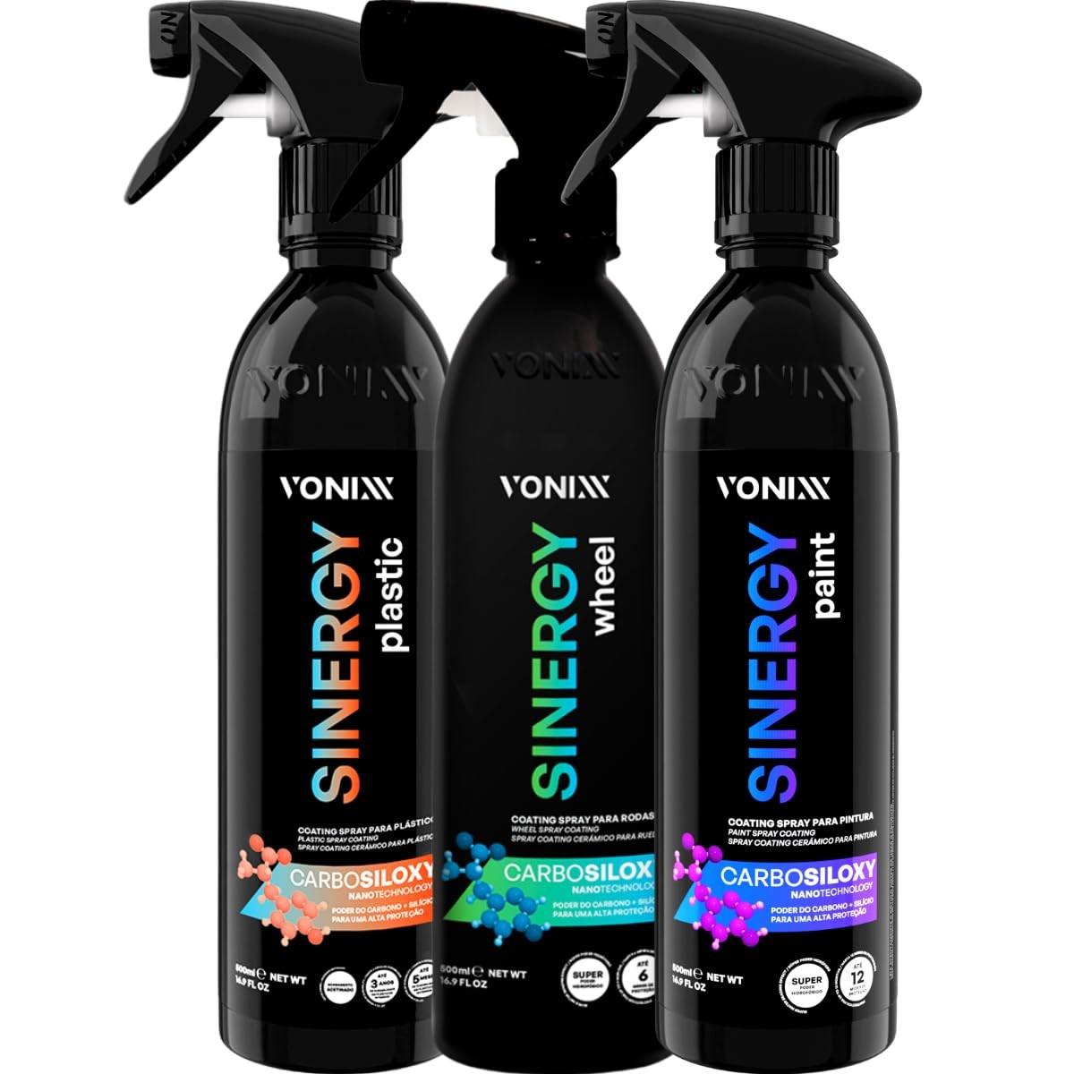 Kit Vitrificador Vonixx Sinergy: Plástico, Pintura e Rodas Impecáveis!
