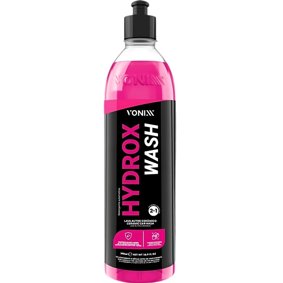 Hydrox Wash Vonixx 500ml: Shampoo Lava Autos 2 em 1 com Proteção Cerâmica SiO2 e Brilho Intenso