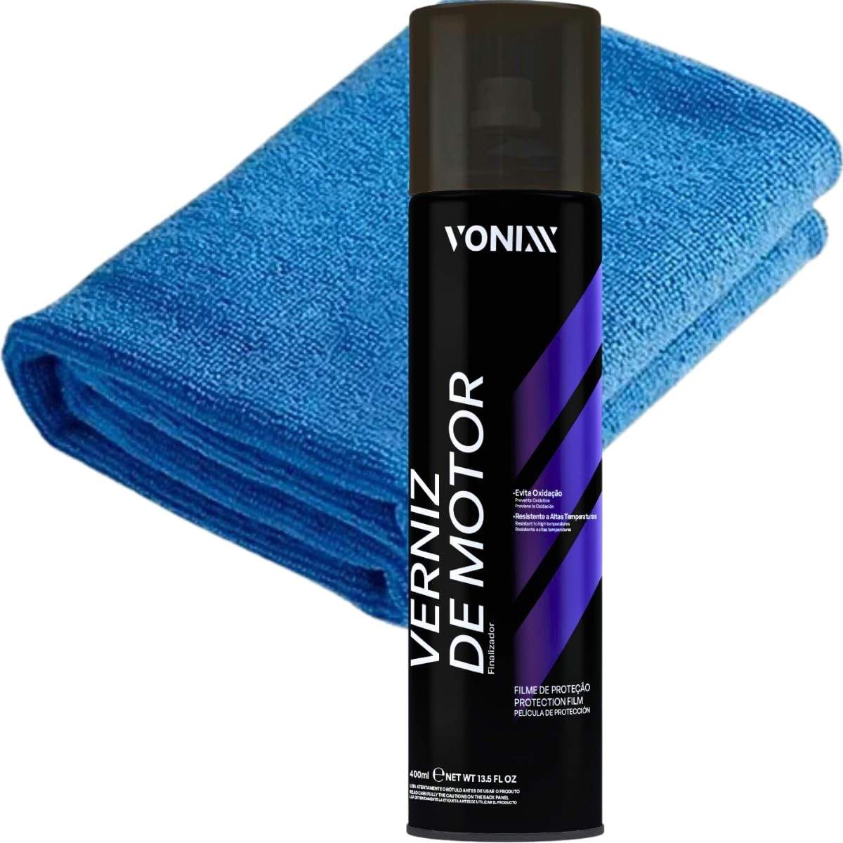 Verniz de Motor Spray 400ml da Vonixx, Proteção Duradoura e Acabamento Brilhante para Motor de Veículo