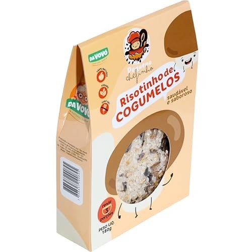 Da Vovó, Risotinho de Cogumelos, Pequeno Chefinho, Rende 2 porções, Pronto em 25 minutos, Alimentação saudável infantil, 180 Gramas