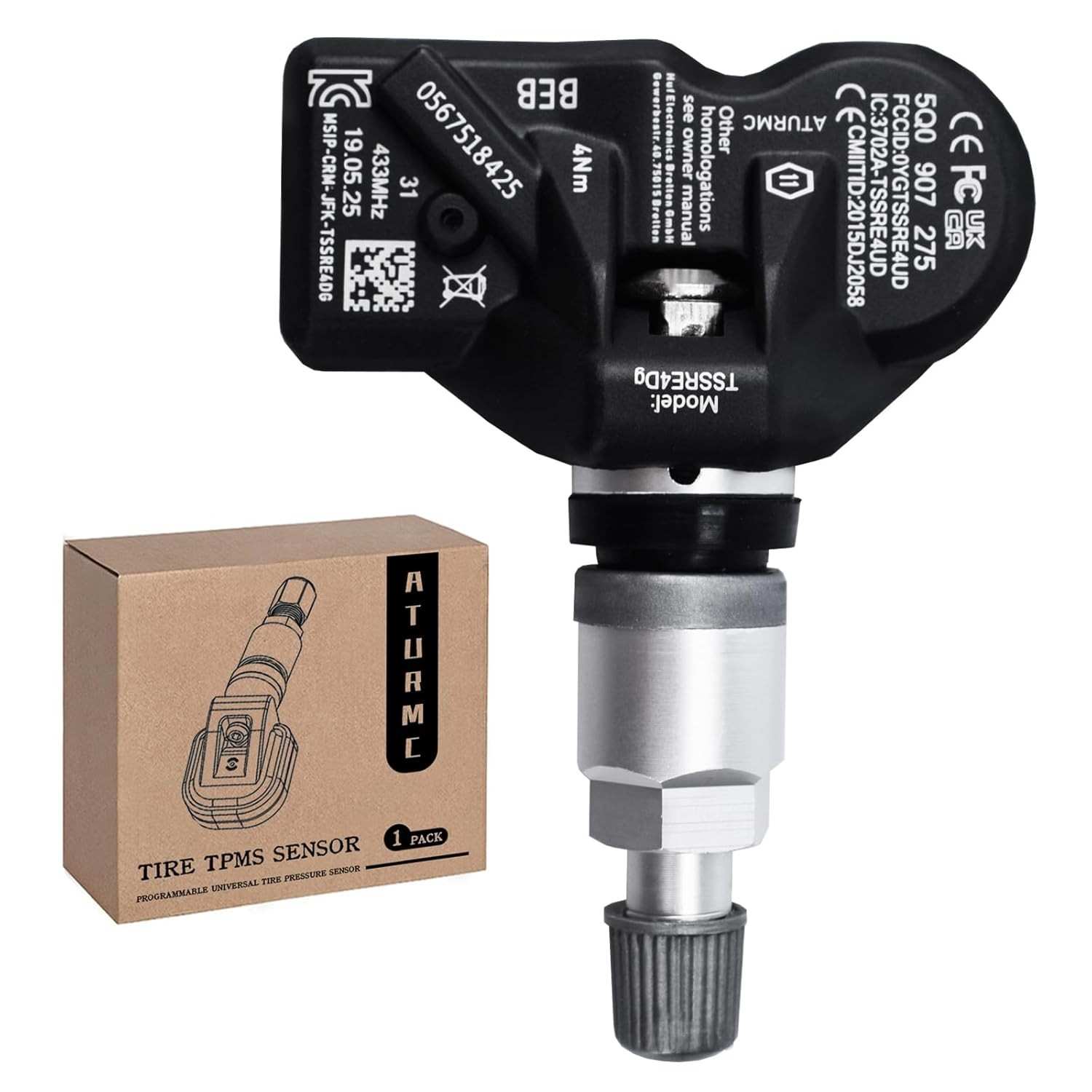 Sensor de Pressão de Pneu TPMS 5Q0907275B - Compatível com VW Passat, Tiguan, Golf e Audi A3, A6, A7, A8, Q3, Q5, Q7
