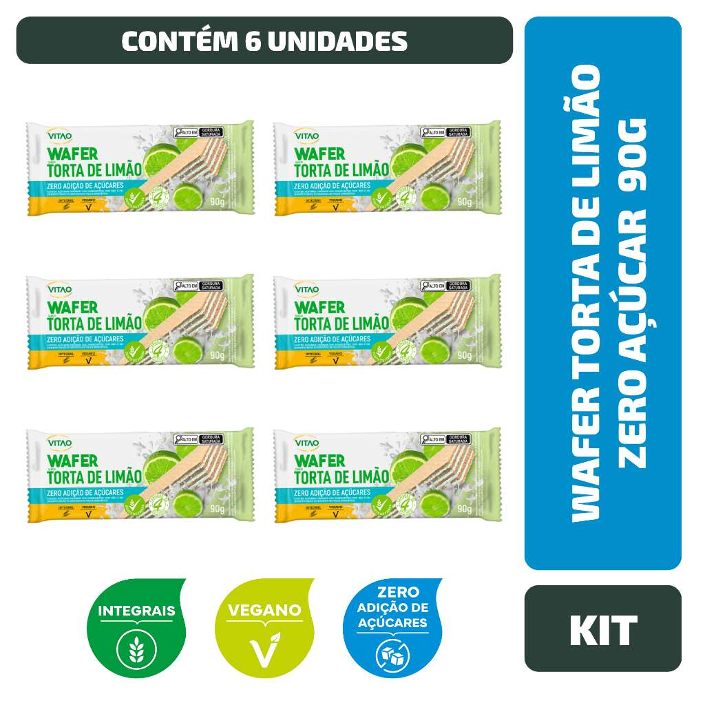 Wafer Torta de Limão Zero Açúcar Vitao: Snack Saudável!