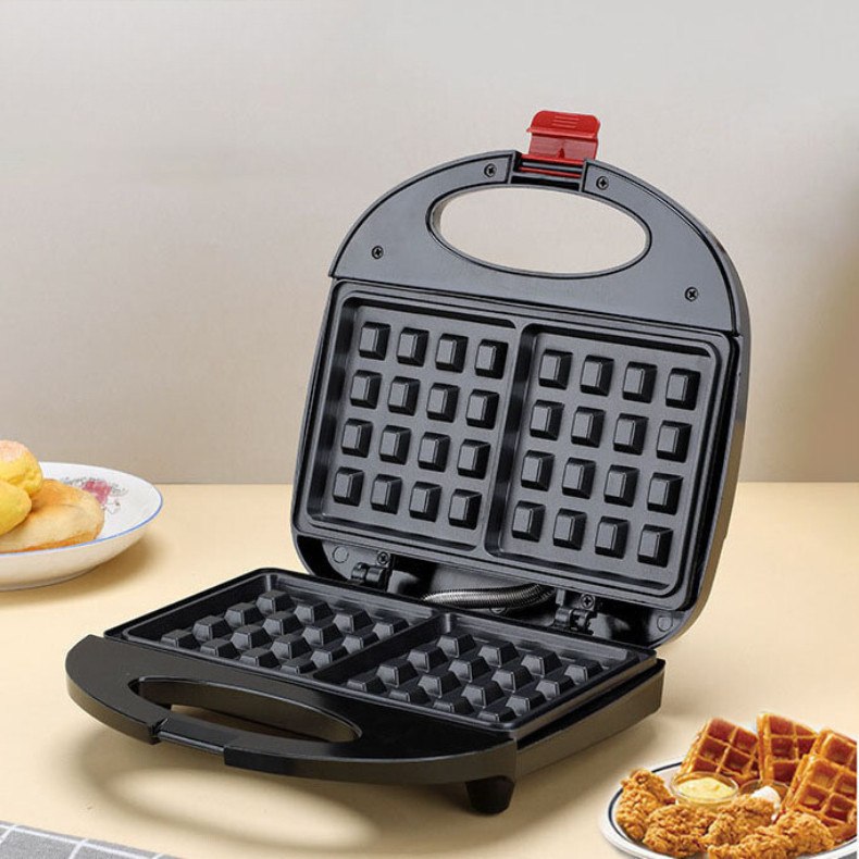 Waffle Perfeito: Máquina Elétrica 110V Antiaderente