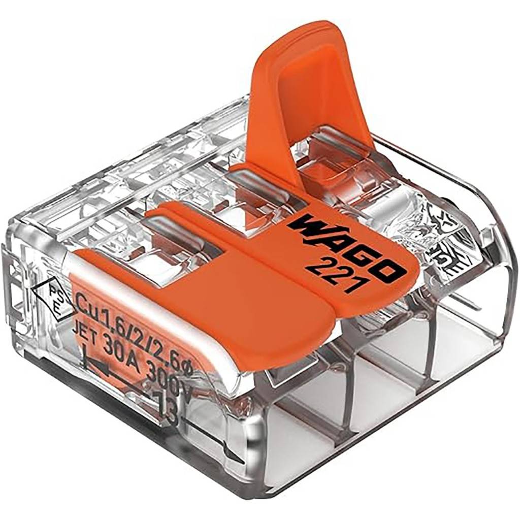 Wago 221: Conector Elétrico 3 Vias para Fios 4mm²