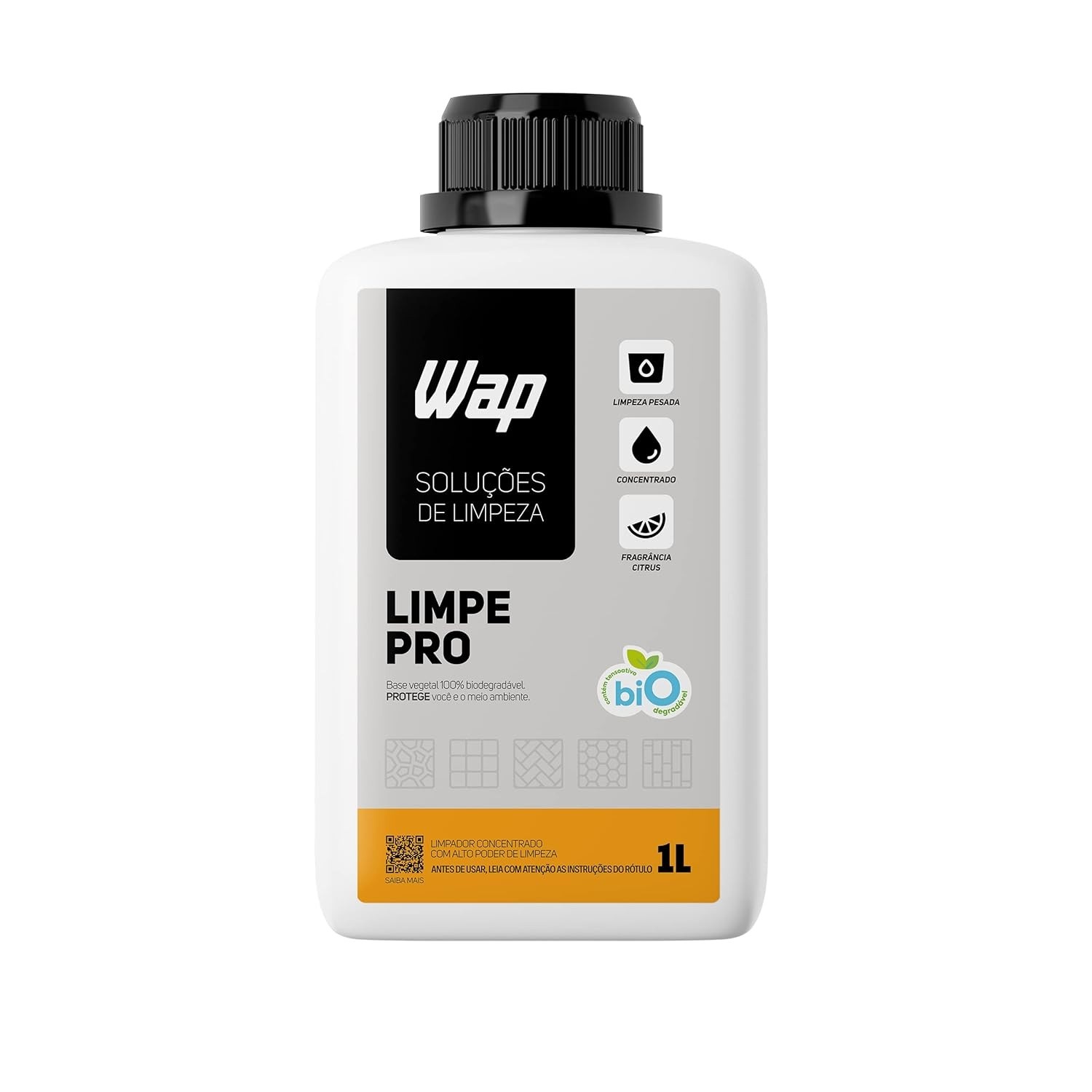 WAP Detergente Concentrado Limpeza Pesada Pisos 1L - WAP LIMPE PRO
