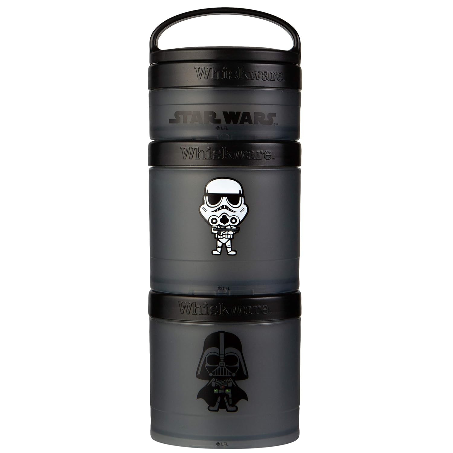 Whiskware Recipientes Empilháveis Star Wars - 3 Copos com Tema Darth Vader e Stormtrooper para Lanches Escolares e Viagens