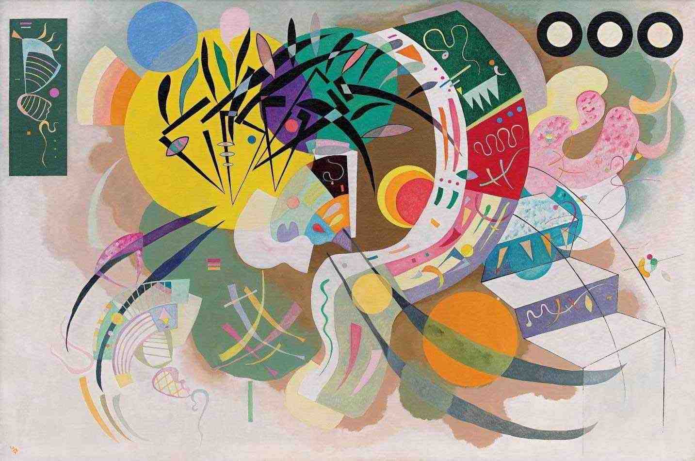 Curva Dominante de Wassily Kandinsky - Tela Canvas 75x113cm - Arte Giclée de Qualidade Museu