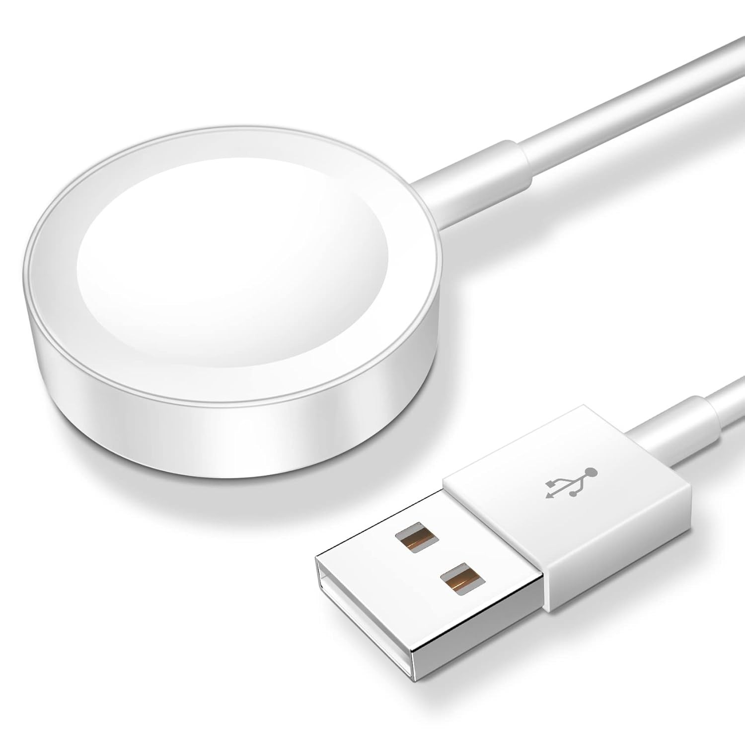 Carregador Rápido Magnético para Apple Watch | Cabo 1M Branco | Compatível com Series 7, 6, SE, 5, 4, 3, 2, 1