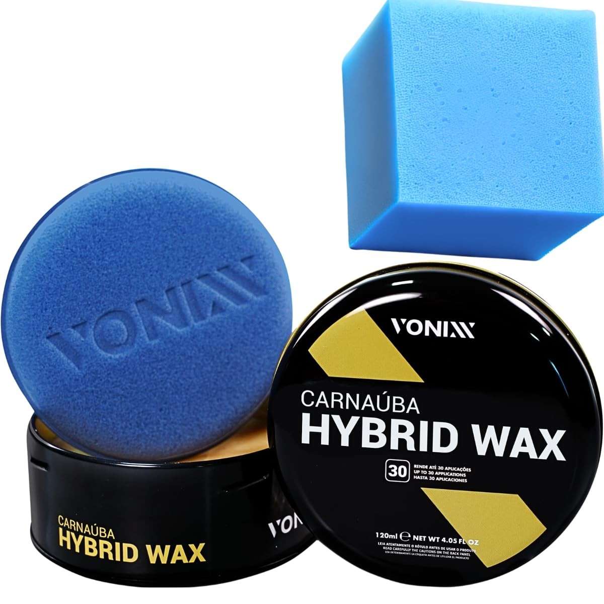 Hybrid Wax Vonixx: Cera Carnaúba Automotiva Protetora e Brilho Intenso (120ml)