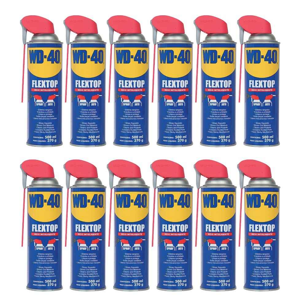 WD-40: Kit 12 Lubrificantes Multiuso 500ml