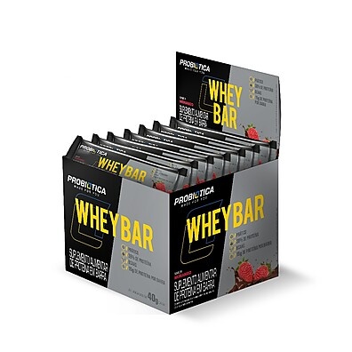 Whey Bar Probiótica: 24 Barras de Proteína 40g