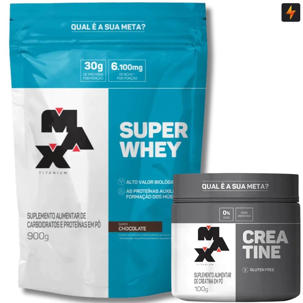 Whey + Creatina Max Titanium: Ganhe Massa e Força!