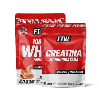 Whey Doce de Leite + Creatina Refil – Kit Ftw 900g+500g