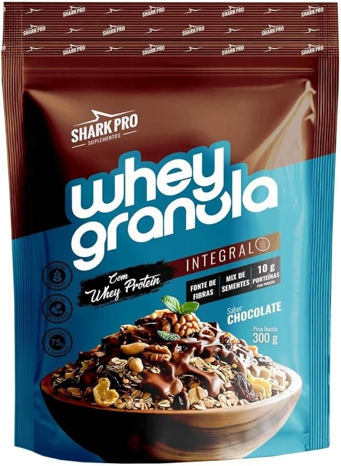 Whey Granola Saco 300g Sabor Chocolate Shark Pro
