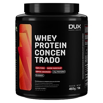 Whey Protein Concentrado 450g Dux Nutrition – Puro, Potente e Saboroso