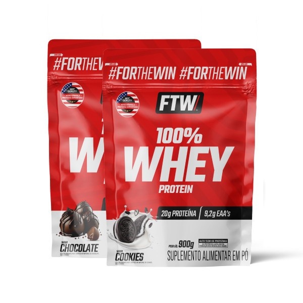 Whey Protein FTW: Kit 2 Refis de 900g