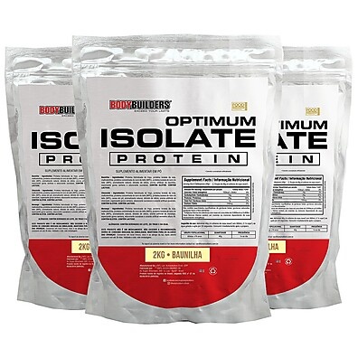 Whey Protein Isolado Optimum: Kit 3x2kg para Ganho Muscular