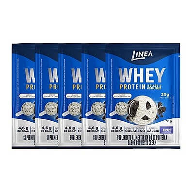 Whey Protein Linea Cookies'n Cream: 22g de Proteína!