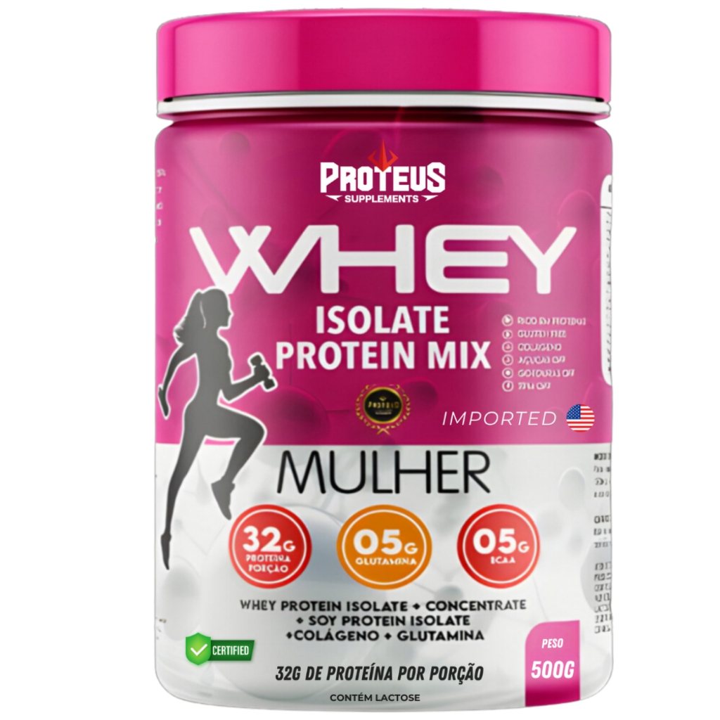 Whey Protein Mulher: 32g Proteína Isolada Proteus