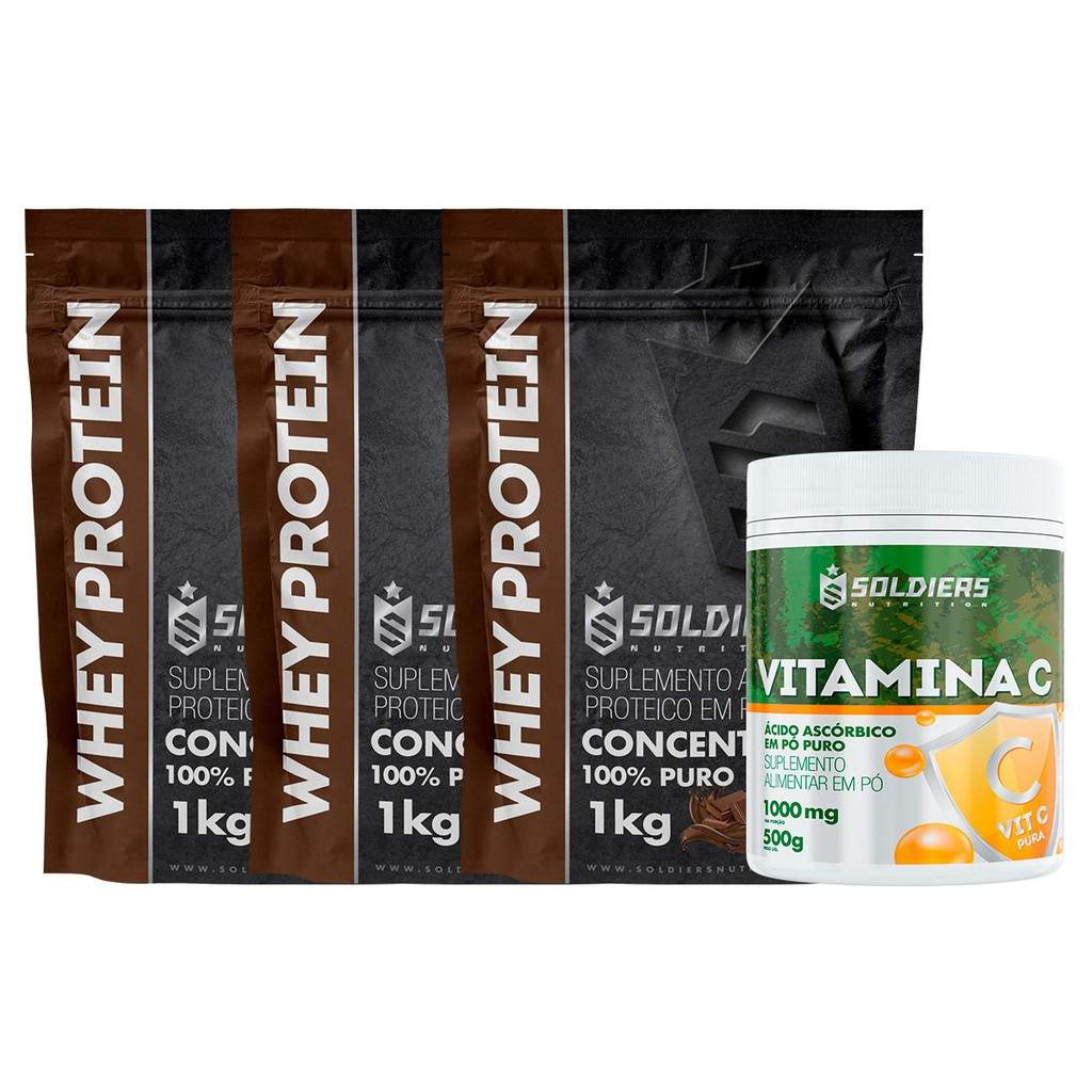 Whey + Vitamina C: Kit Completo Soldiers Nutrition