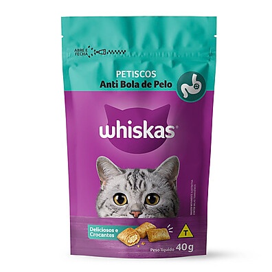 Whiskas Anti Bola de Pelo: Petisco Delicioso 40g