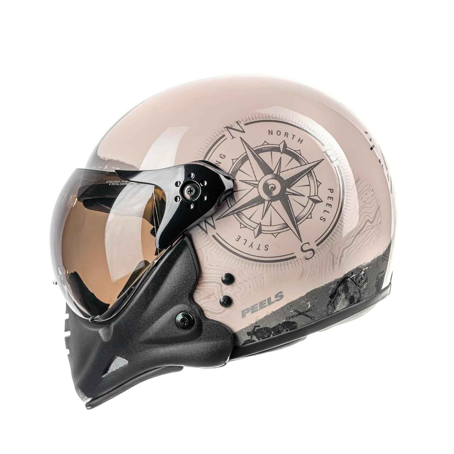 Capacete Peels F-21 North Off White/Preto: Estilo, Segurança e Conforto para Sua Moto