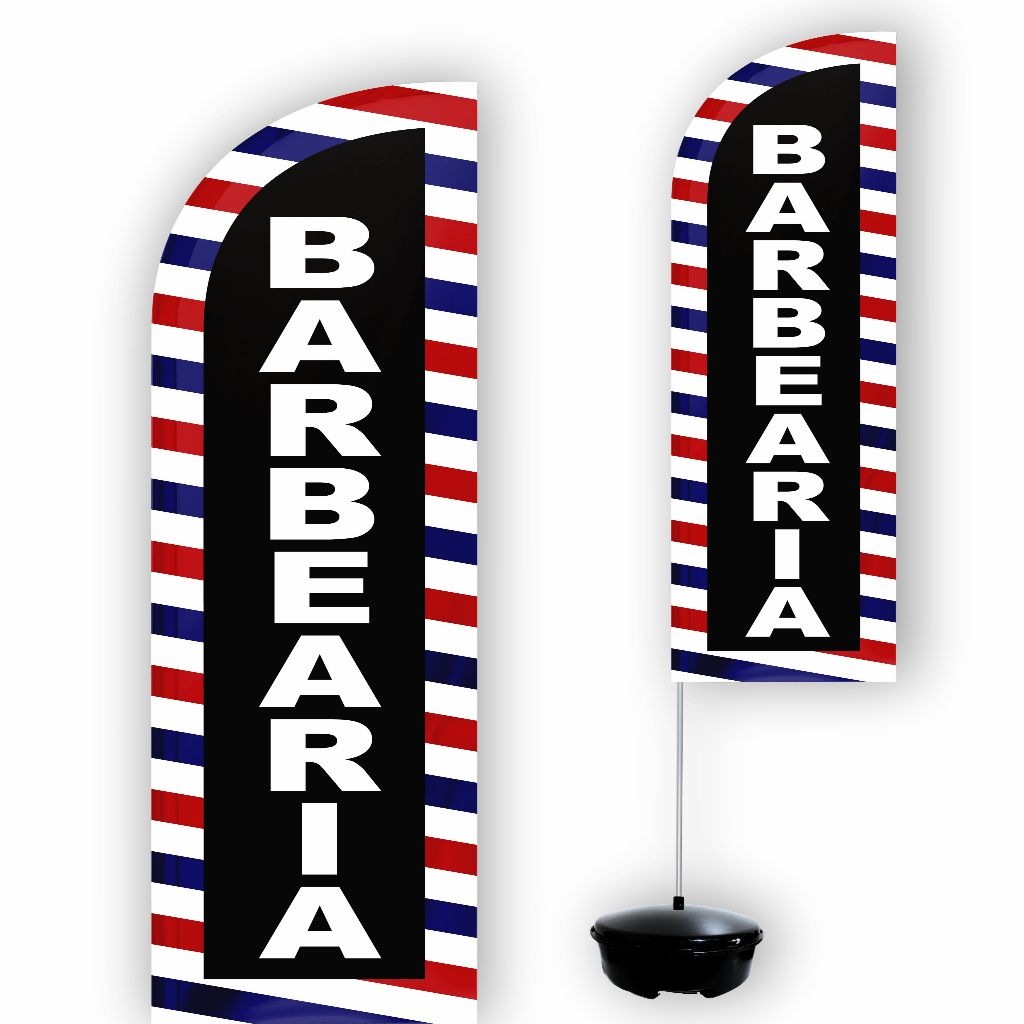 Wind Banner 2,10m para Barbearia – Visibilidade Máxima