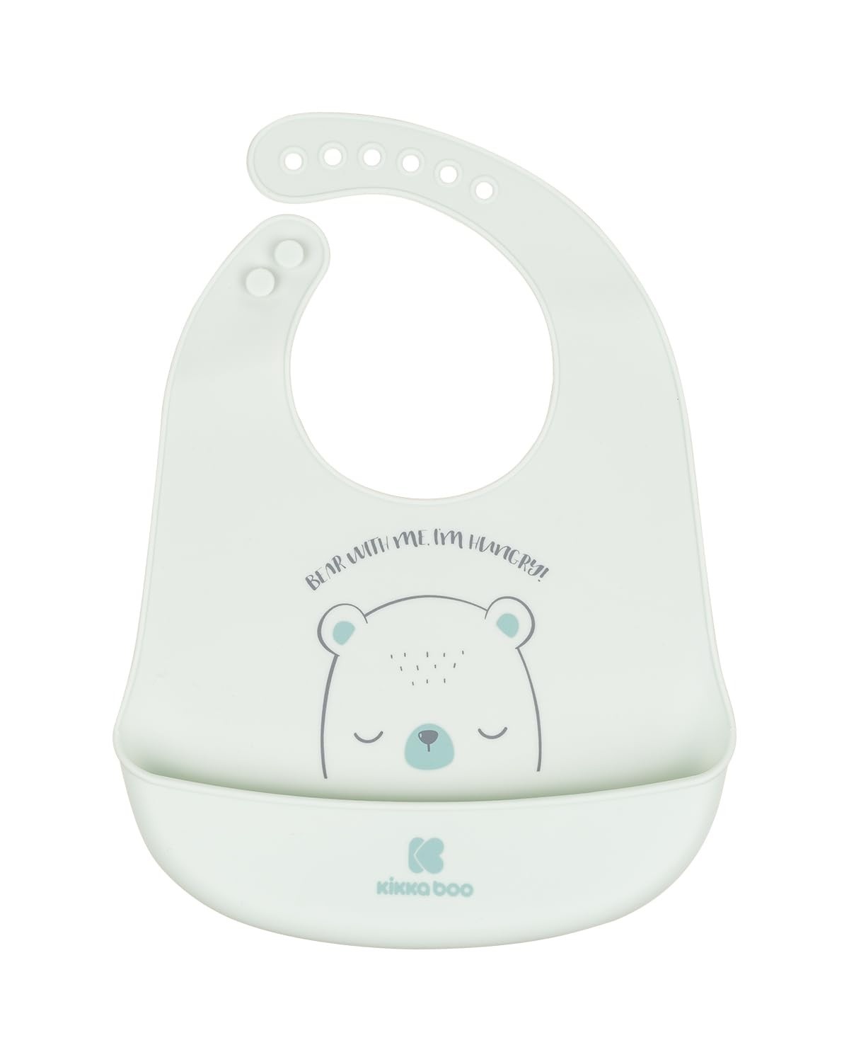 Babador de Silicone Bear With Me Mint - Seguro, Estiloso e Prático para Bebês