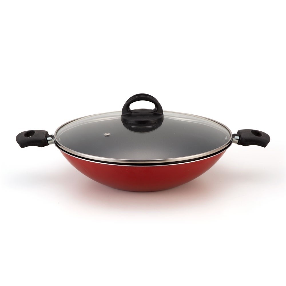 Wok Antiaderente 30cm Vermelho: Cozinhe Fácil!