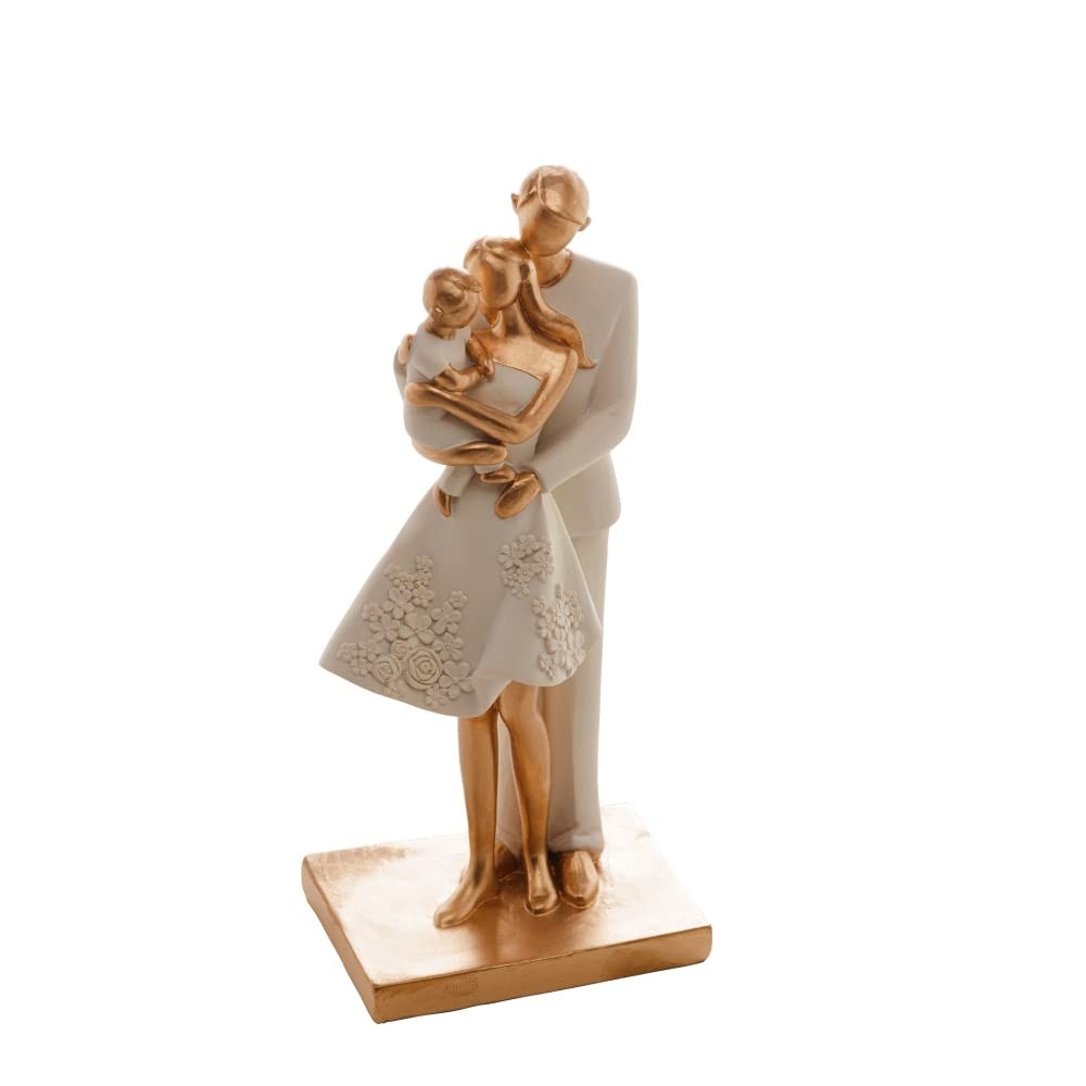 WOLFF - Figura Decorativa Família Unida em Resina Branco 9x7x20cm | Decoração com Sentido e Estilo