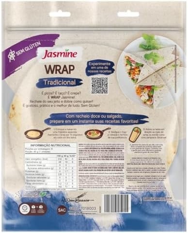 Jasmine Wrap Tradicional Sem Glúten 240g