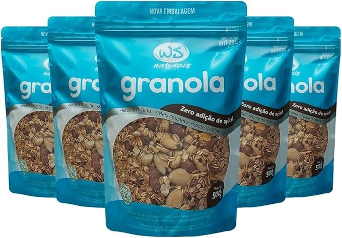 Kit 5 Granola Sem Açúcar Ws Naturais 500g