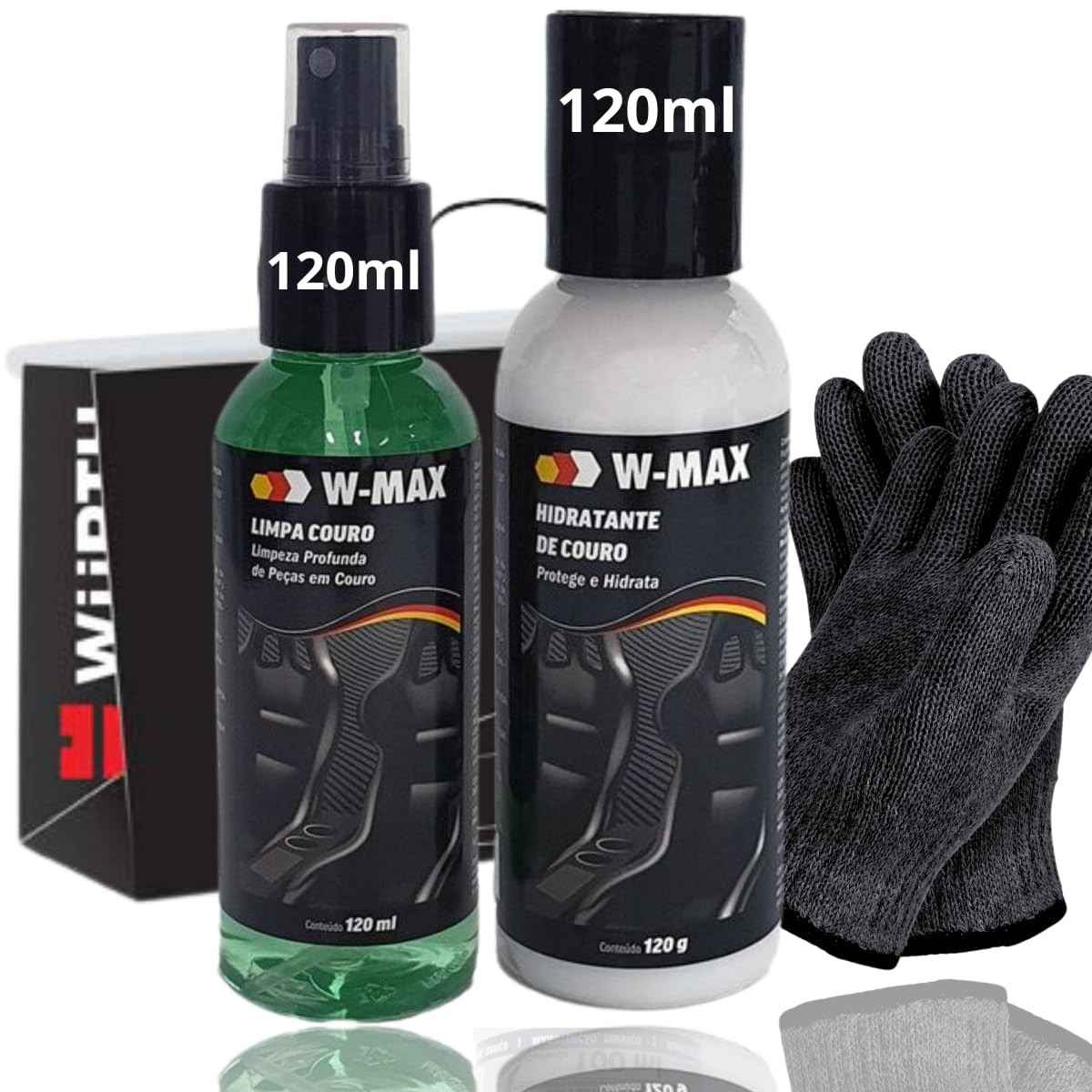 Kit Couro Wurth: Hidratante e Higienizador para Carros, Estofados, Jaquetas e Bolsas
