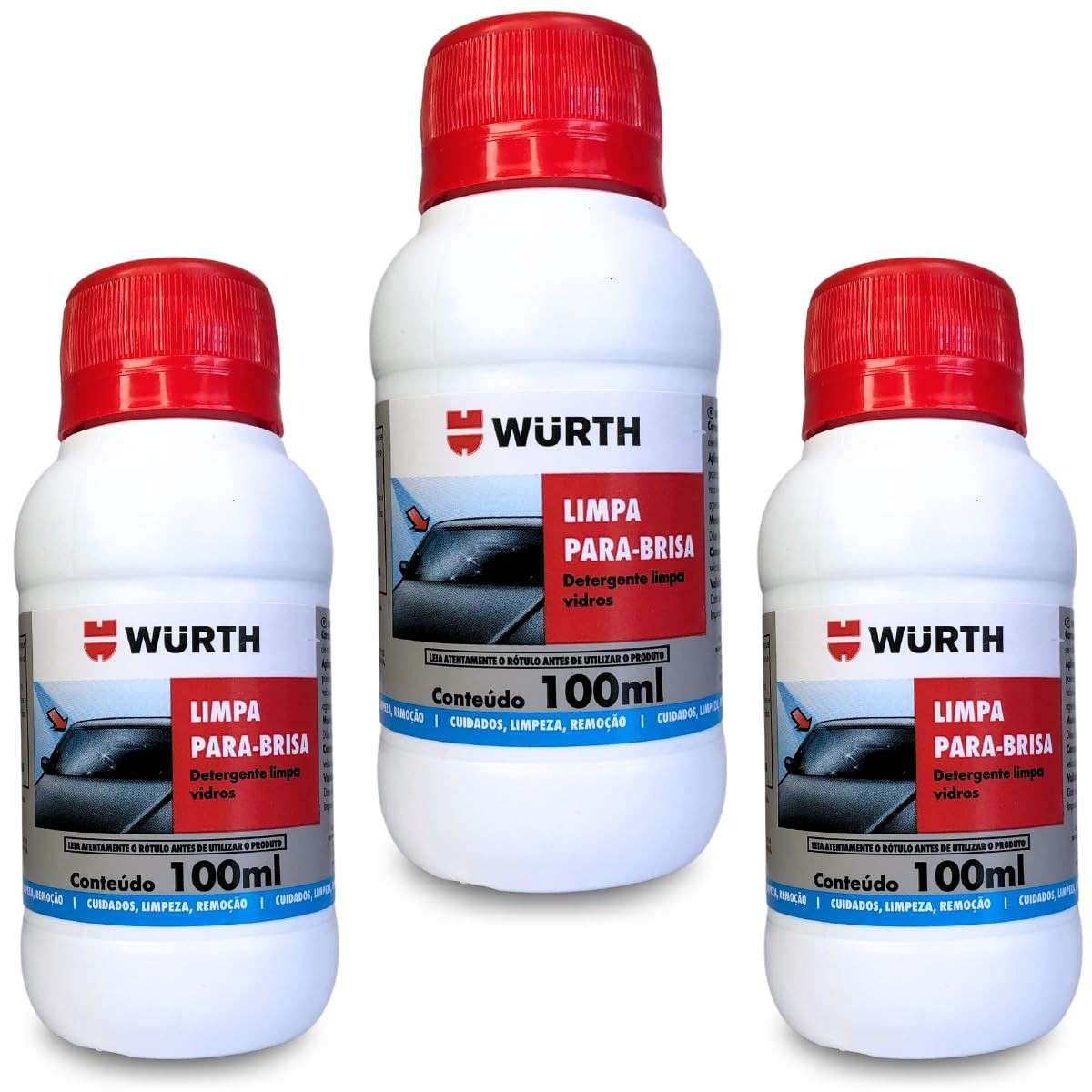 Kit 3 Limpa Para Brisa Wurth 100ml: Visibilidade Cristalina e Segurança Máxima