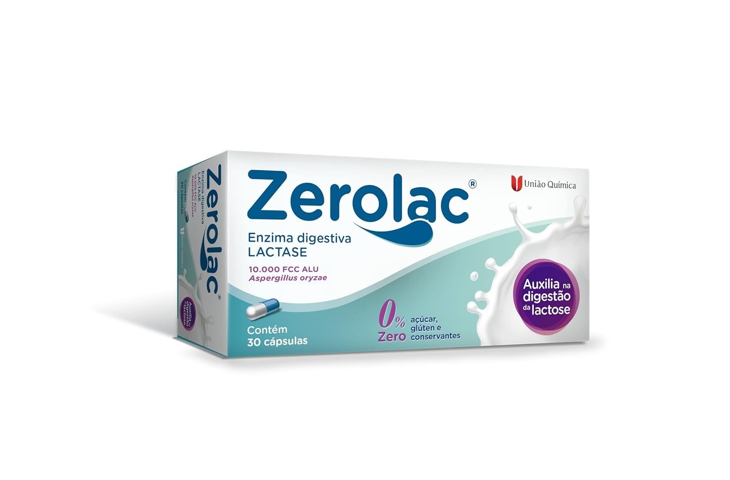 Cap X 30 Zerolac - Suplemento Zero Açúcar, Zero Glúten e Sem Conservantes para Maiores de 19 Anos