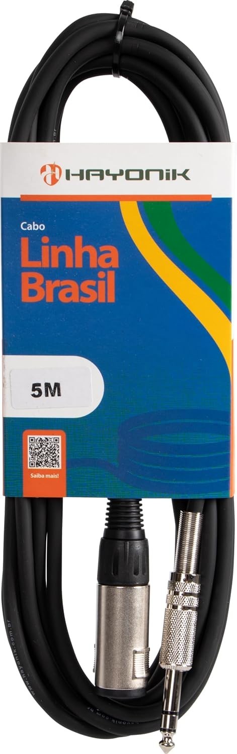 Cabo Extensor P10 Macho x Fêmea Estéreo HAYONIK 5m - Conexão Profissional de Áudio