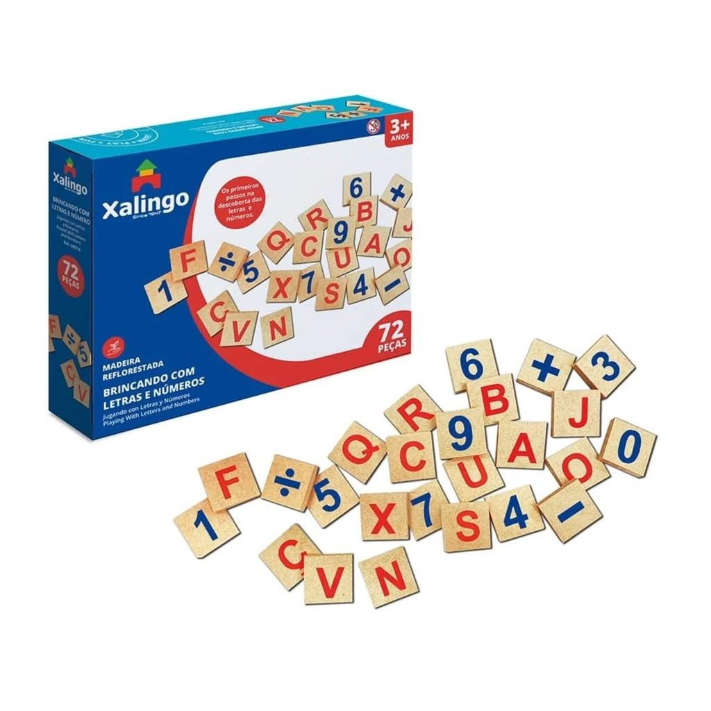 Xalingo: Jogo de Letras e Números 72 Peças