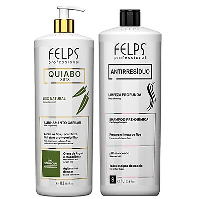 XBTX Felps: Kit Anti-Frizz e Anti-Resíduo 2x1000ml
