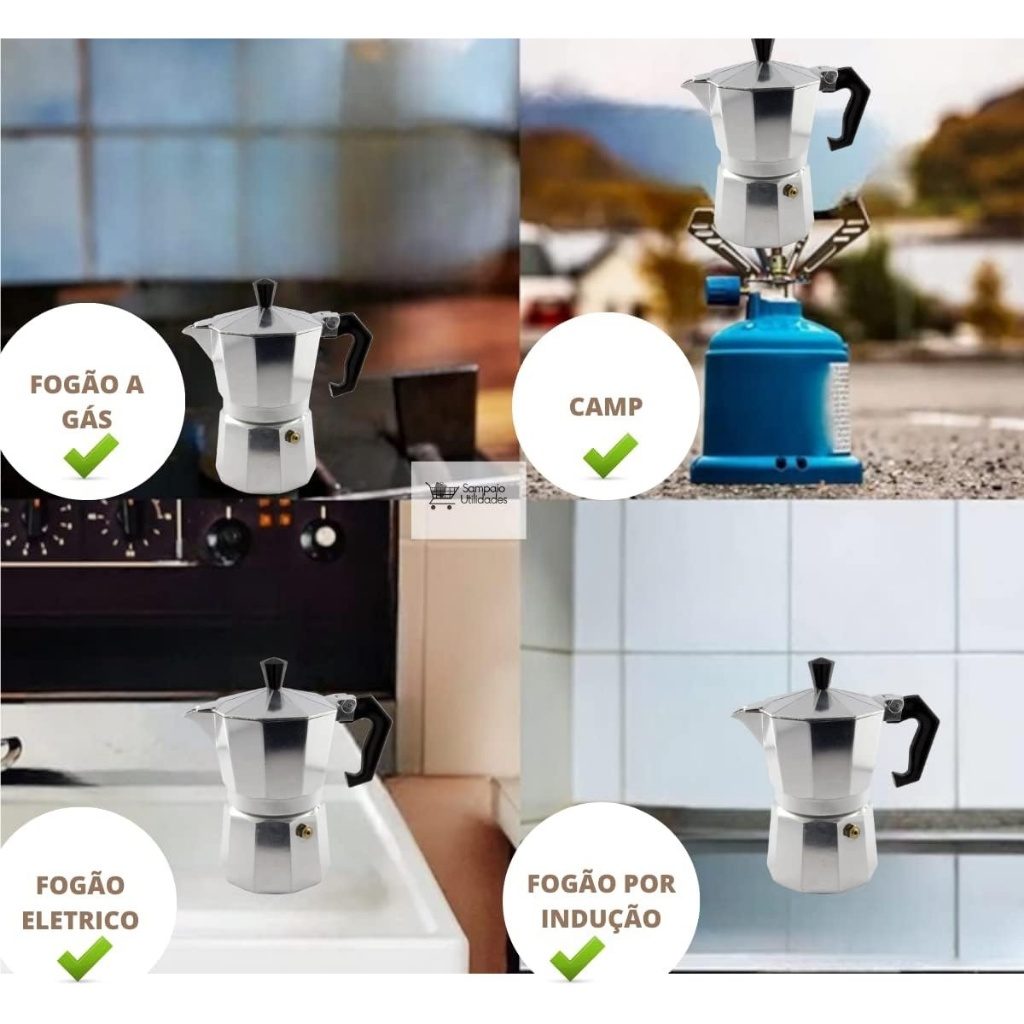Moka Inox: Café Expresso em Casa (6 Xícaras)