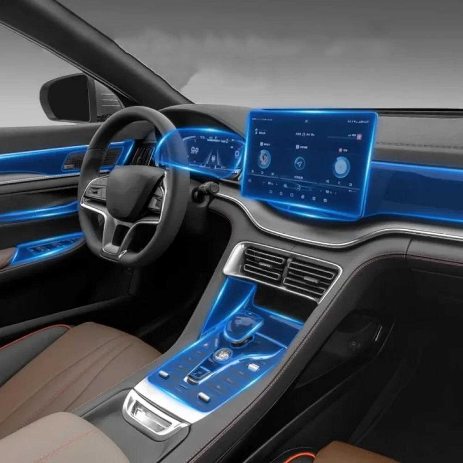 Película Protetora TPU XIUXIYING para Tela do BYD Song Plus DMI EV 2021-2024: Proteção Transparente e Durável