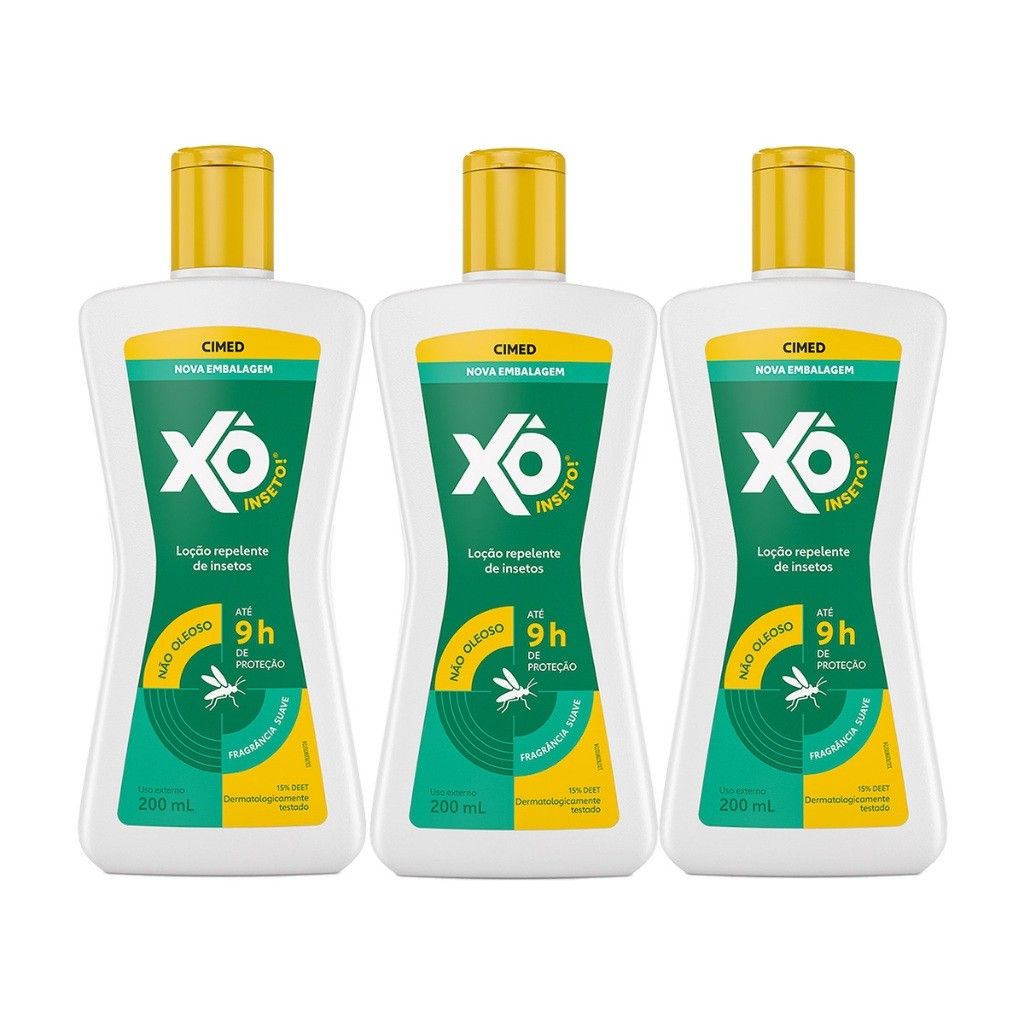 Xô Inseto: Kit 3 Repelentes 200ml - 9h Proteção!