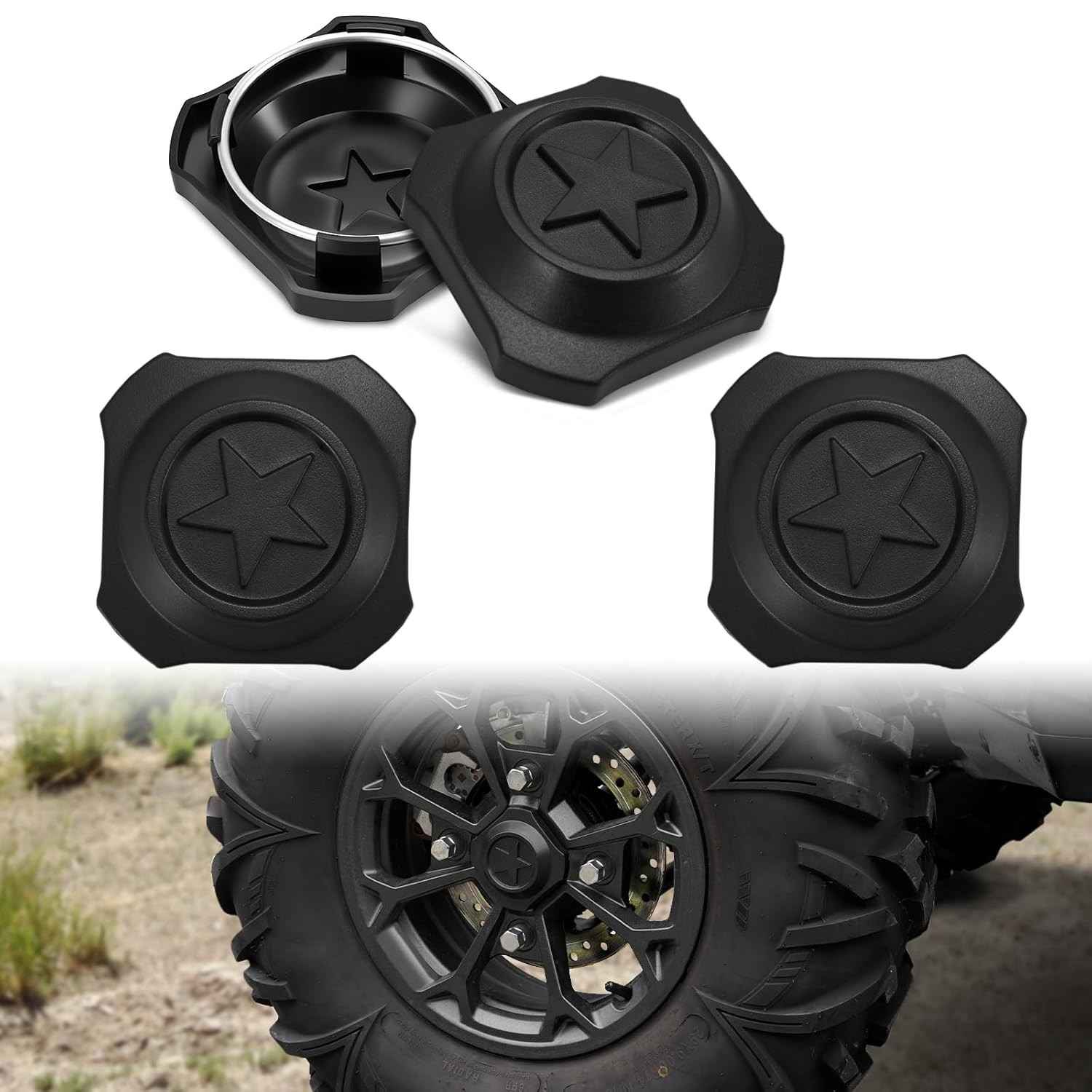 Tampas de Cubo Central A&UTV PRO para Polaris RZR XP 1000/XP 4 1000 (2024-2025) - Proteção e Estilo Off-Road