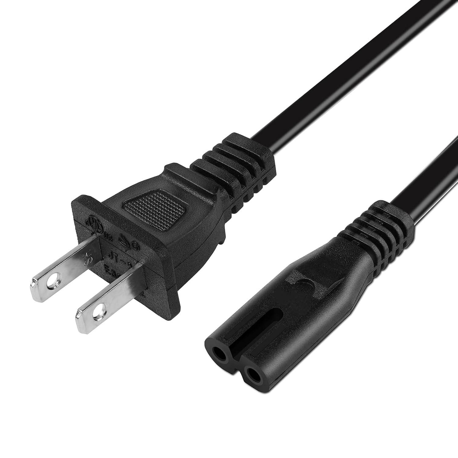 Cabo de Alimentação Universal 2 Pinos para PS5, PS4, Xbox Series X/S e Mais