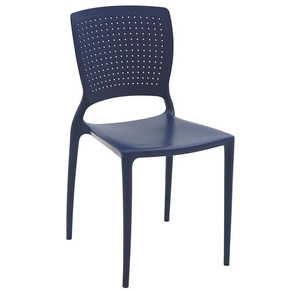 Cadeira Tramontina Safira Azul Yale - Polipropileno e Fibra de Vidro, Empilhável e Resistente até 182kg