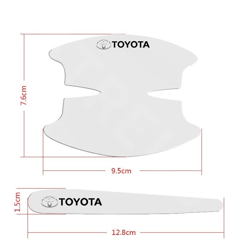 Protetor de Maçaneta Toyota: 8 Peças Transparentes para Corolla, Hilux e Yaris