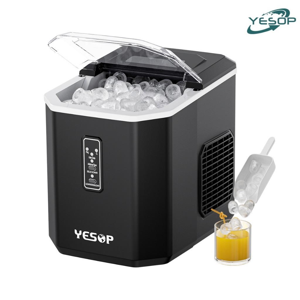 YESOP Máquina de Gelo Portátil 12kg/Dia – Rápida, Silenciosa e Ecológica