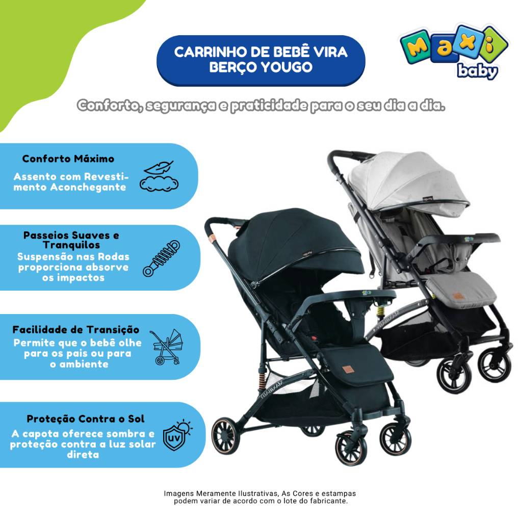 YouGo Maxi Baby: Carrinho de Bebê Reversível