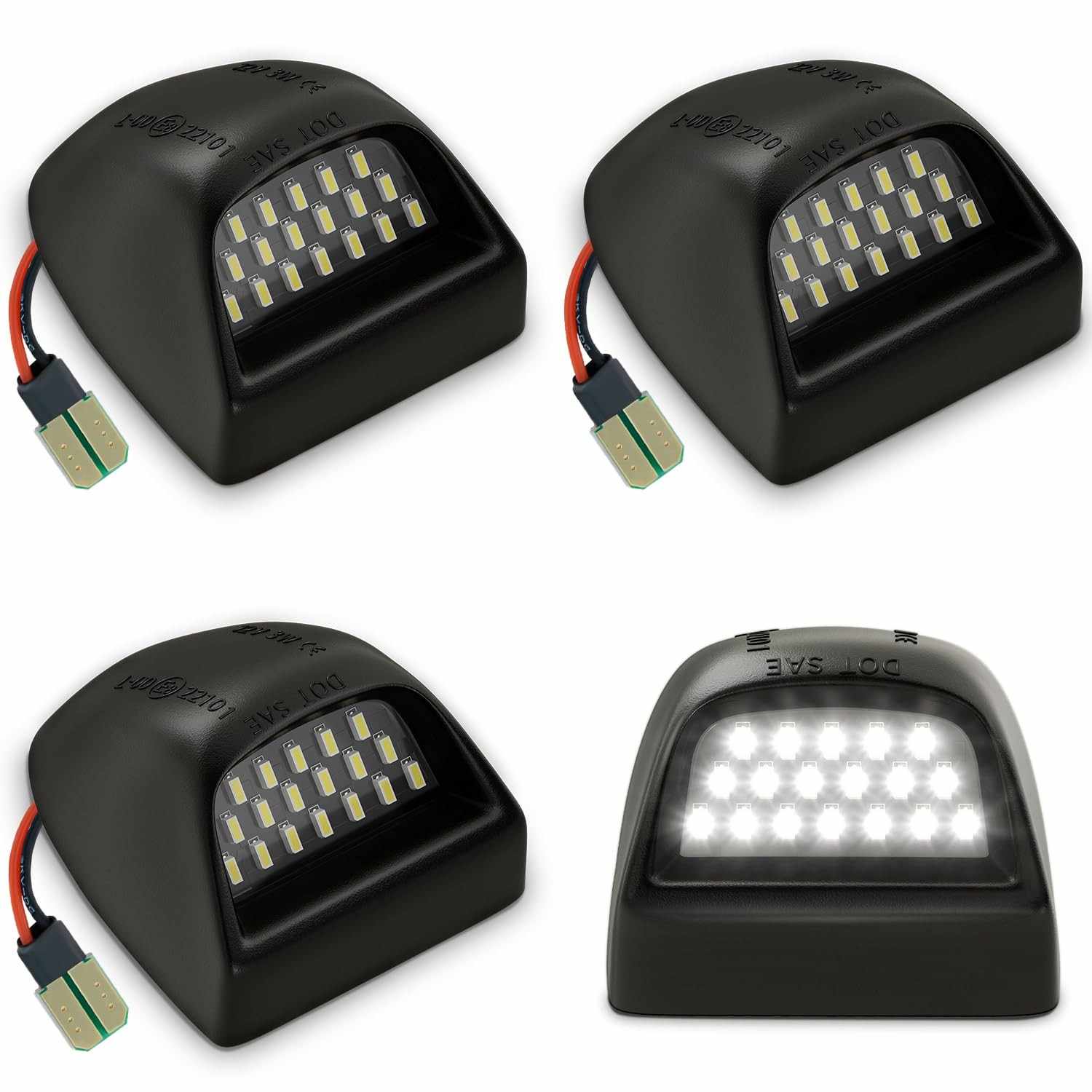 Kit 4 Lâmpadas LED Placa Antline 6000K Branco para Chevy Silverado, Tahoe, GMC Sierra e Yukon